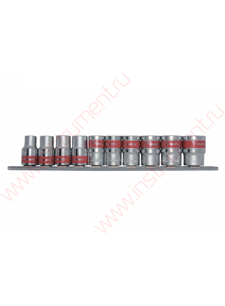 Набор торцевых головок 1/2" 6-ти гр. 10шт. 10-22мм. Matrix